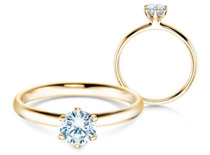Verlobungsring Classic 6 in 14K Gelbgold mit Diamant 0,60ct G/SI