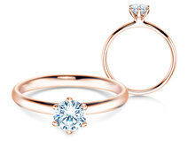 Verlobungsring Classic 6 in 9K Roségold mit Diamant 0,60ct G/SI