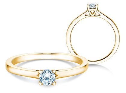 Verlobungsring Romance in 9K Gelbgold mit Diamant 0,25ct H/SI