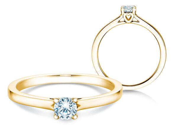 Verlobungsring Romance in 9K Gelbgold mit Labordiamant 0,25ct E/VS