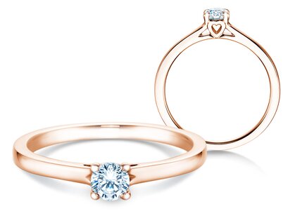 Verlobungsring Romance in 9K Roségold mit Diamant 0,25ct H/SI
