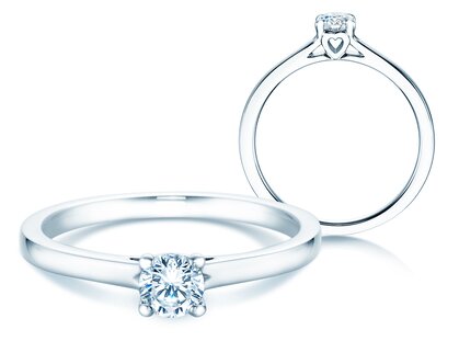 Verlobungsring Romance in 14K Weißgold mit Diamant 0,30ct G/SI