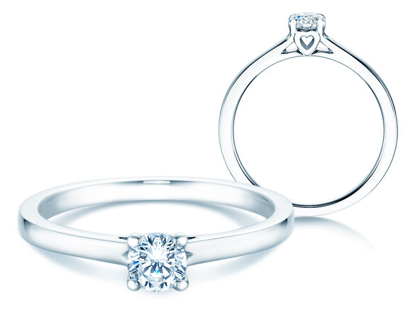 Verlobungsring Romance in 14K Weißgold mit Diamant 0,30ct G/SI