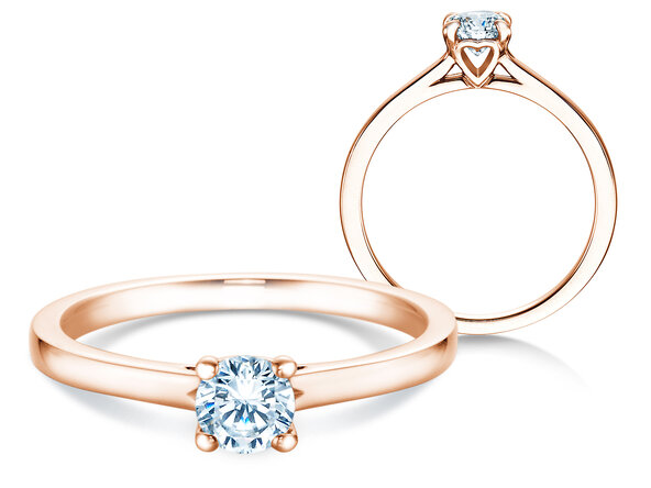 Verlobungsring Romance in 14K Roségold mit Diamant 0,40ct G/SI