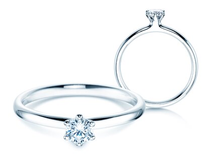 Verlobungsring Classic 6 in Platin 950/- mit Diamant 0,25ct G/SI