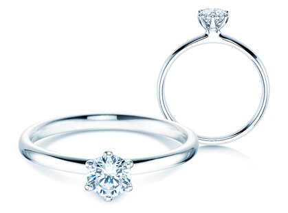 Verlobungsring Classic 6 in Platin 950/- mit Diamant 0,40ct G/SI