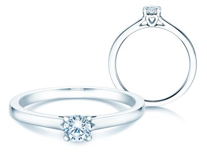 Verlobungsring Romance in 14K Weißgold mit Diamant 0,25ct G/SI