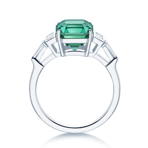 Verlobungsring Aureline in 9K Weißgold mit Grüner Turmalin 3,00ct und natürliche Diamanten 0,48ct