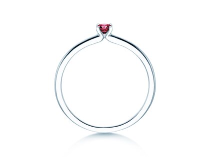 Geburtsstein-Ring Classic 4 Januar in 14K Weißgold mit Granat 0,10ct