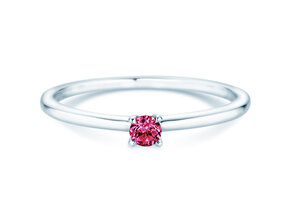 Geburtsstein-Ring Classic 4 Januar in 14K Weißgold mit Granat 0,10ct