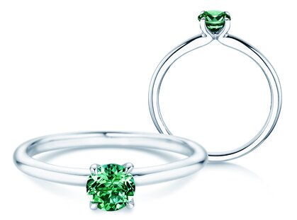 Geburtsstein-Ring Classic 4 Mai in 9K Weißgold mit Smaragd 0,50ct