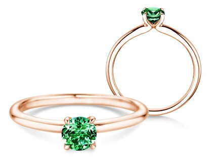 Geburtsstein-Ring Classic 4 Mai in 14K Roségold mit Smaragd 0,50ct