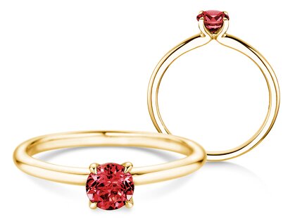 Geburtsstein-Ring Classic 4 Juli in 14K Gelbgold mit Rubin 0,50ct