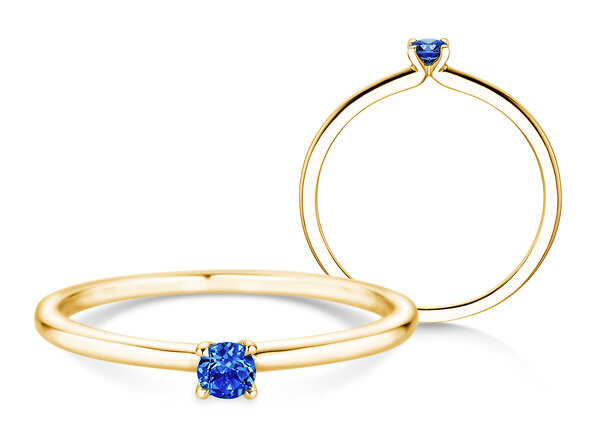 Geburtsstein-Ring Classic 4 September in 14K Gelbgold mit Saphir 0,10ct