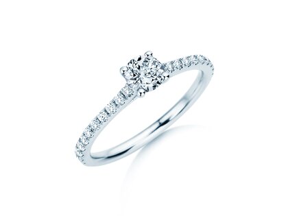 Geburtsstein-Ring Pure Colour April in 14K Weißgold mit Diamant 0,50ct und Diamanten 0,26ct