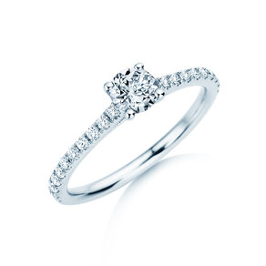 Geburtsstein-Ring Pure Colour April in 14K Weißgold mit Diamant 0,50ct und Diamanten 0,26ct
