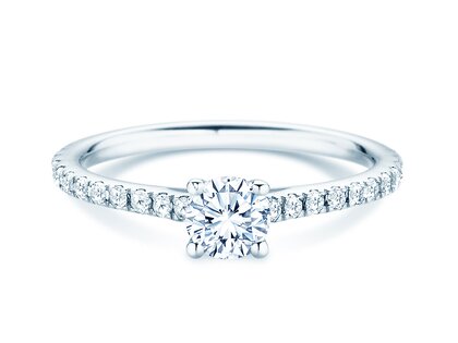 Geburtsstein-Ring Pure Colour April in 14K Weißgold mit Diamant 0,50ct und Diamanten 0,26ct