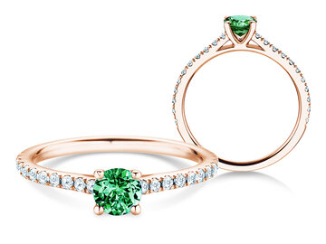 Geburtsstein-Ring Pure Colour Mai in 9K Weißgold mit Smaragd 0,50ct und Diamanten 0,26ct