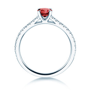 Geburtsstein-Ring Pure Colour Juli in 9K Weißgold mit Rubin 0,50ct und Diamanten 0,26ct