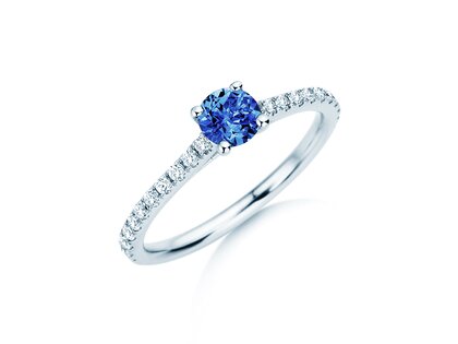 Geburtsstein-Ring Pure Colour September in 9K Weißgold mit Saphir 0,50ct und Diamanten 0,26ct