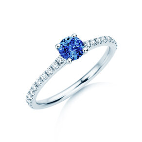 Geburtsstein-Ring Pure Colour September in 9K Weißgold mit Saphir 0,50ct und Diamanten 0,26ct