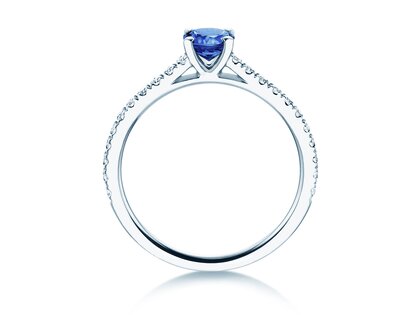 Geburtsstein-Ring Pure Colour September in 9K Weißgold mit Saphir 0,50ct und Diamanten 0,26ct