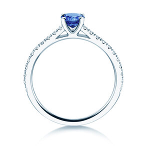Geburtsstein-Ring Pure Colour September in 9K Weißgold mit Saphir 0,50ct und Diamanten 0,26ct