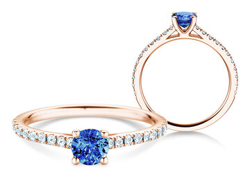 Geburtsstein-Ring Pure Colour September in 9K Weißgold mit Saphir 0,50ct und Diamanten 0,26ct