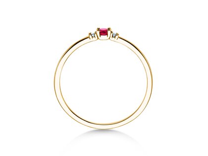 Geburtsstein-Ring Vivid Petite Januar in 14K Gelbgold mit Granat 0,11ct und Diamanten 0,02ct