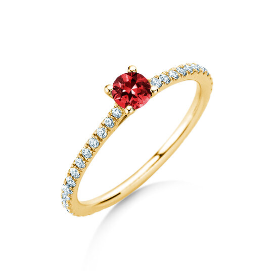 Verlobungsring Bright in 9K Gelbgold mit Rubin 0,20ct und Diamanten 0,27ct