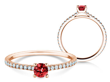 Verlobungsring Bright in 9K Weißgold mit Rubin 0,20ct und Diamanten 0,27ct