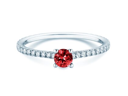 Verlobungsring Bright in 9K Weißgold mit Rubin 0,25ct und Diamanten 0,27ct