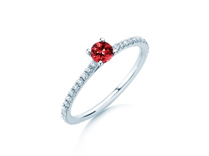 Verlobungsring Bright in 9K Weißgold mit Rubin 0,25ct und Diamanten 0,27ct