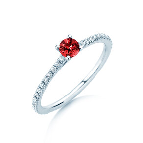 Verlobungsring Bright in 9K Weißgold mit Rubin 0,25ct und Diamanten 0,27ct