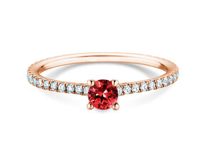 Verlobungsring Bright in 14K Roségold mit Rubin 0,20ct und Diamanten 0,27ct