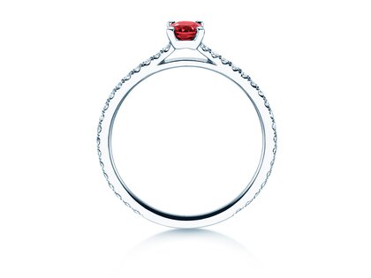 Verlobungsring Bright in 9K Weißgold mit Rubin 0,25ct und Diamanten 0,27ct