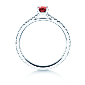 Verlobungsring Bright in 9K Weißgold mit Rubin 0,25ct und Diamanten 0,27ct