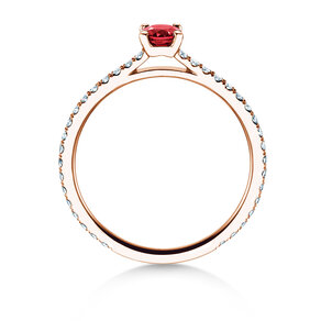 Verlobungsring Bright in 14K Roségold mit Rubin 0,20ct und Diamanten 0,27ct