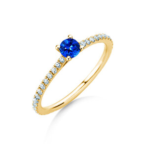 Verlobungsring Bright in 9K Gelbgold mit Saphir 0,20ct und Diamanten 0,27ct