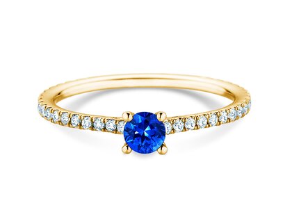 Verlobungsring Bright in 9K Gelbgold mit Saphir 0,20ct und Diamanten 0,27ct