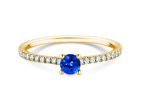 Verlobungsring Bright in 9K Gelbgold mit Saphir 0,20ct und Diamanten 0,27ct
