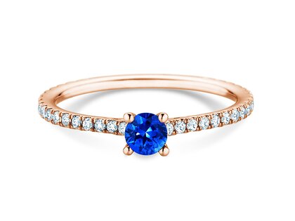 Verlobungsring Bright in 14K Roségold mit Saphir 0,20ct und Diamanten 0,27ct