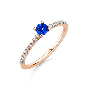 Verlobungsring Bright in 14K Roségold mit Saphir 0,20ct und Diamanten 0,27ct