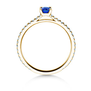 Verlobungsring Bright in 9K Gelbgold mit Saphir 0,20ct und Diamanten 0,27ct