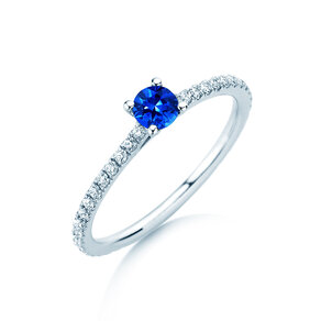 Verlobungsring Bright in 9K Weißgold mit Saphir 0,20ct und Diamanten 0,27ct