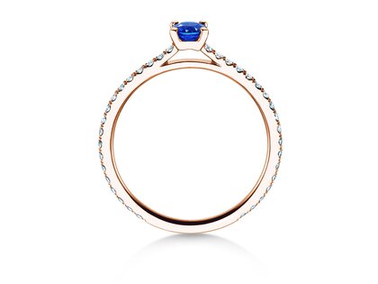 Verlobungsring Bright in 14K Roségold mit Saphir 0,20ct und Diamanten 0,27ct