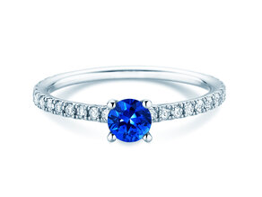 Verlobungsring Bright in 14K Weißgold mit Saphir 0,50ct und Diamanten 0,36ct