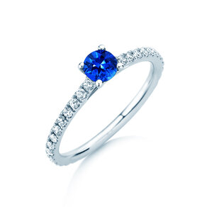 Verlobungsring Bright in 14K Weißgold mit Saphir 0,50ct und Diamanten 0,36ct