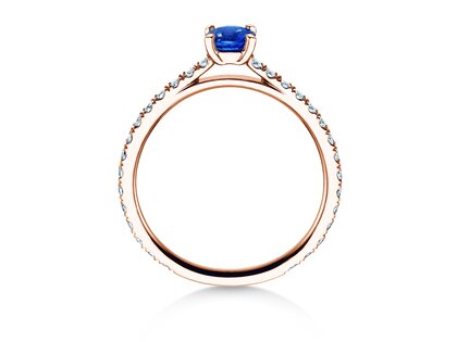 Verlobungsring Bright in 14K Roségold mit Saphir 0,50ct und Diamanten 0,36ct