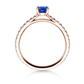 Verlobungsring Bright in 14K Roségold mit Saphir 0,50ct und Diamanten 0,36ct